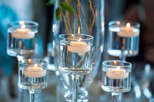 Set of 3 Monet glass floating candle holders - Rental