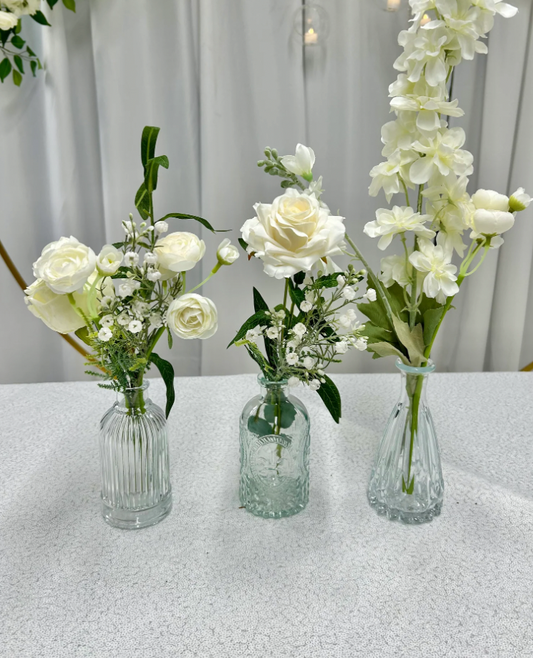 Bud vases with flowers - customizable - Set of 3