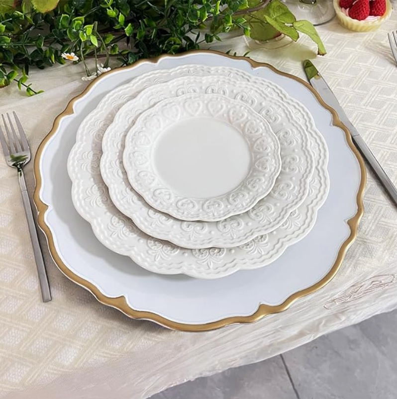 Disposable plates with gold trim hotsell