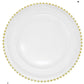 Clear Acrylic Beaded Gold Acrylic Charger Plate, Plastic Round Dinner Charger Event Tabletop Decor 13" -  RENTAL