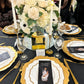 White with Gold scalloped rim Acrylic Charger Plates, Gold Plastic Charger Plates 13" - Rental