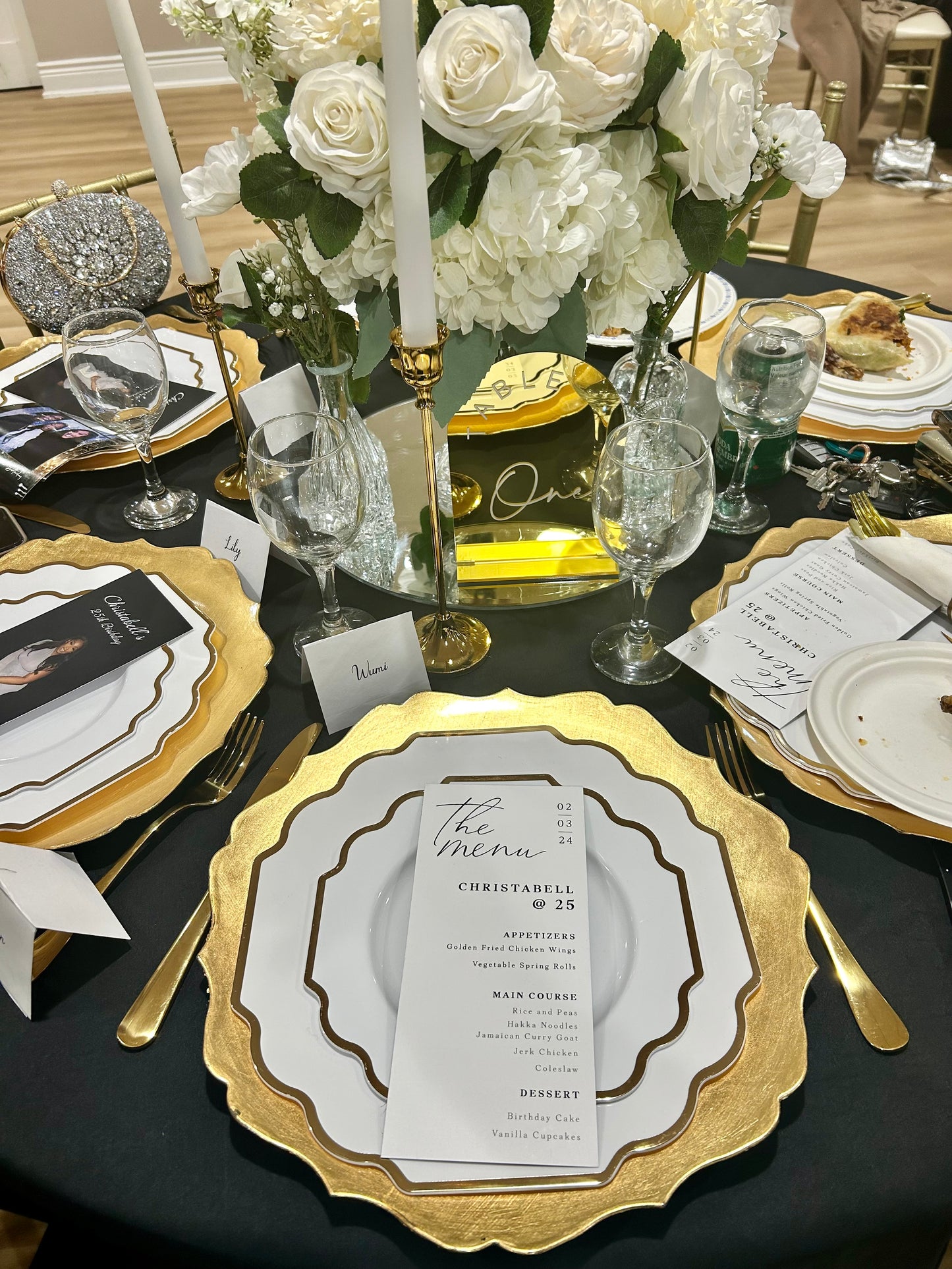 White with Gold scalloped rim Acrylic Charger Plates, Gold Plastic Charger Plates 13" - Rental