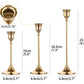 Gold Taper Candle Holder - various sizes with LED taper candle stick set of two