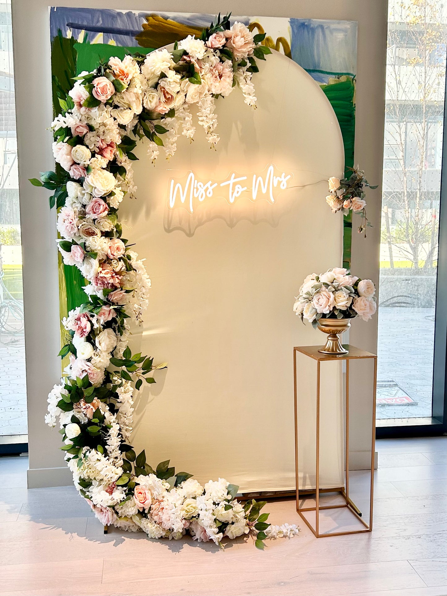 Straight Arch Flowerd - 10ft (flowers only)-Rental as shown- Pick up or delivery in GTA only