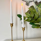 Gold Taper Candle Holder - various sizes with LED taper candle stick set of two