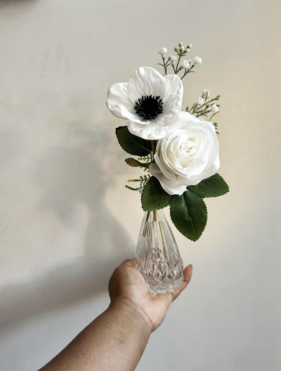 Bud vases with flowers - customizable - Set of 3