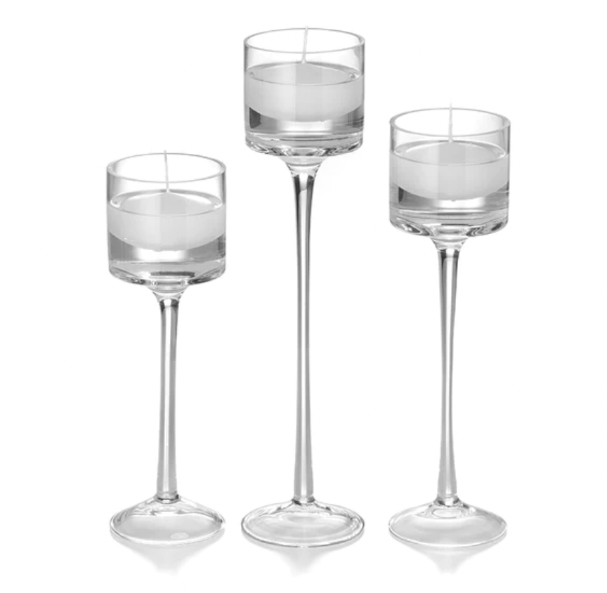 Set of 3 Monet glass floating candle holders - Rental