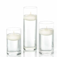 Set of 3 glass floating candle holders - Rental