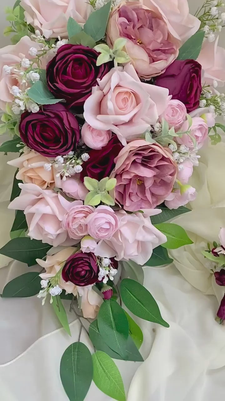 Dusty Rose Wedding Bouquet, Bridal Bouquet, Artificial Wedding Flowers, Bridesmaid  Bouquets, Corsage, Bridal Flower Package, Silk Bouquet -  Canada